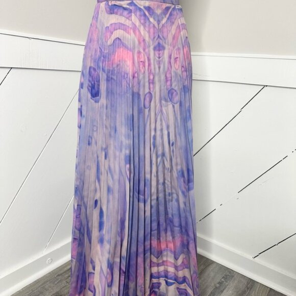 ANTHROPOLOGIE SIDDHARTHA BANSAL PURPLE PLEATED MAXI SKIRTSIZE - 8 - PRELOVED - Picture 5 of 10